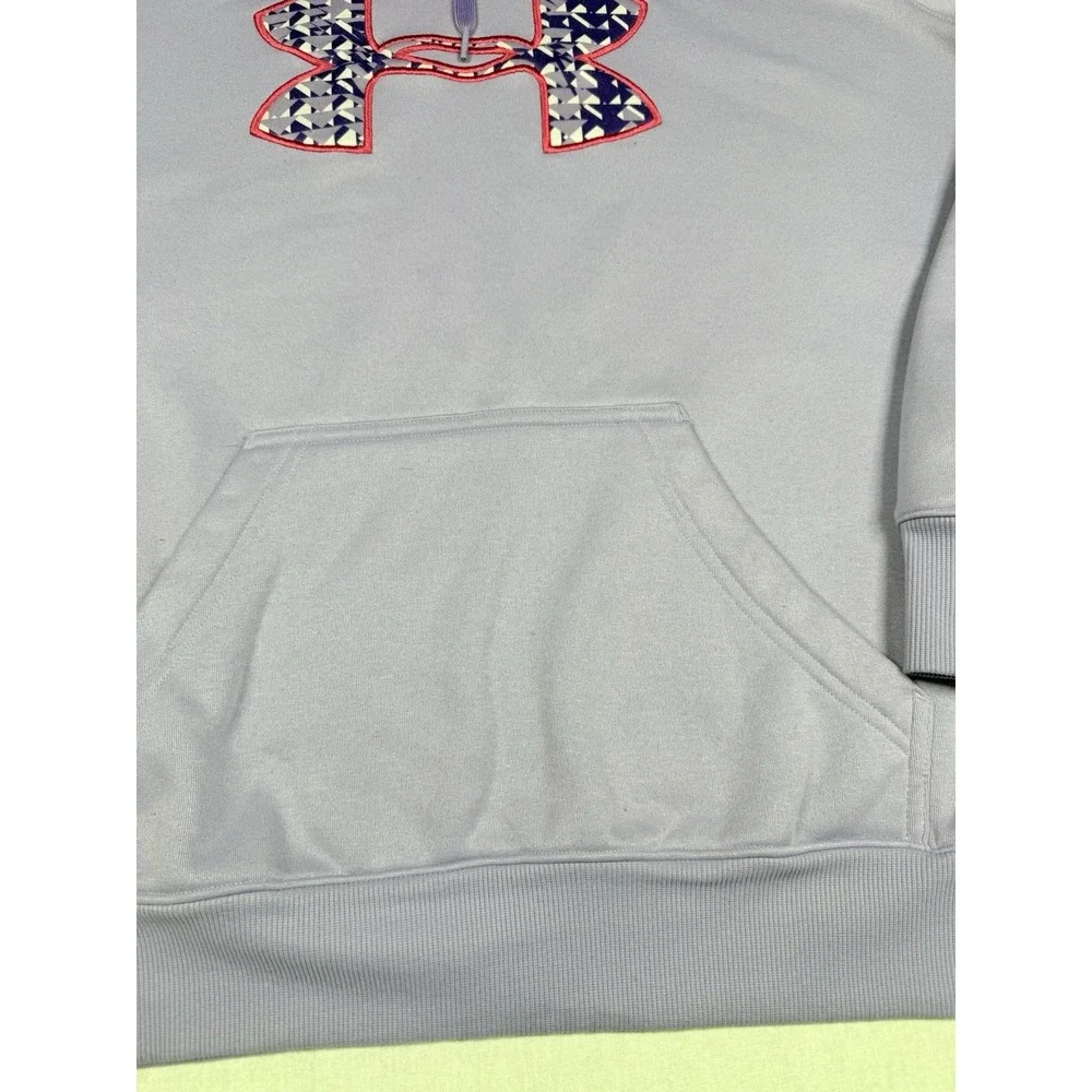 Under Armour‎ UA Hoodie Sweatshirt Loose Youth Girls Sz XL Purple Logo Fleece